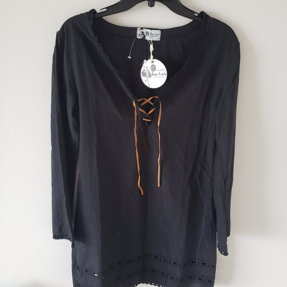 🌴 MUD PIE black cotton summer dress size small 🌴